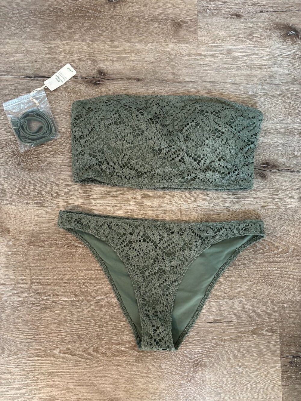 Arie two piece embroidered bathing suit